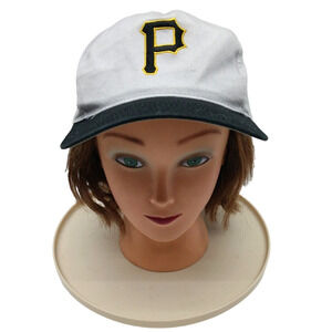 VTG Pittsburgh Pirates, Pennsylvania Baseball‎ White Cap Plastic, Adjustable